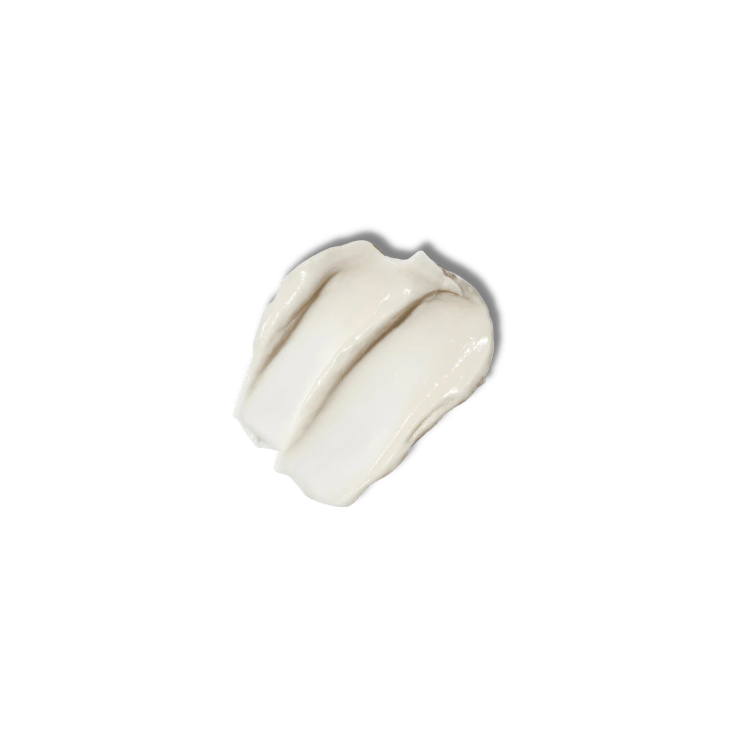 White cream swatch on a white background