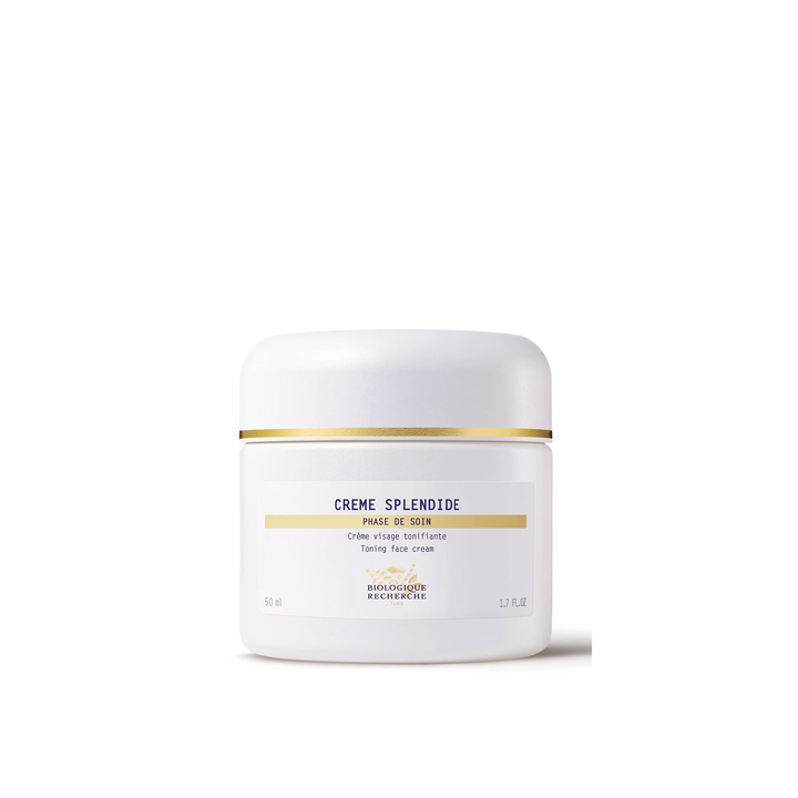 A jar of Biologique Recherche Crème Splendide, a toning and tightening cream for mature skin with fine lines and wrinkles.