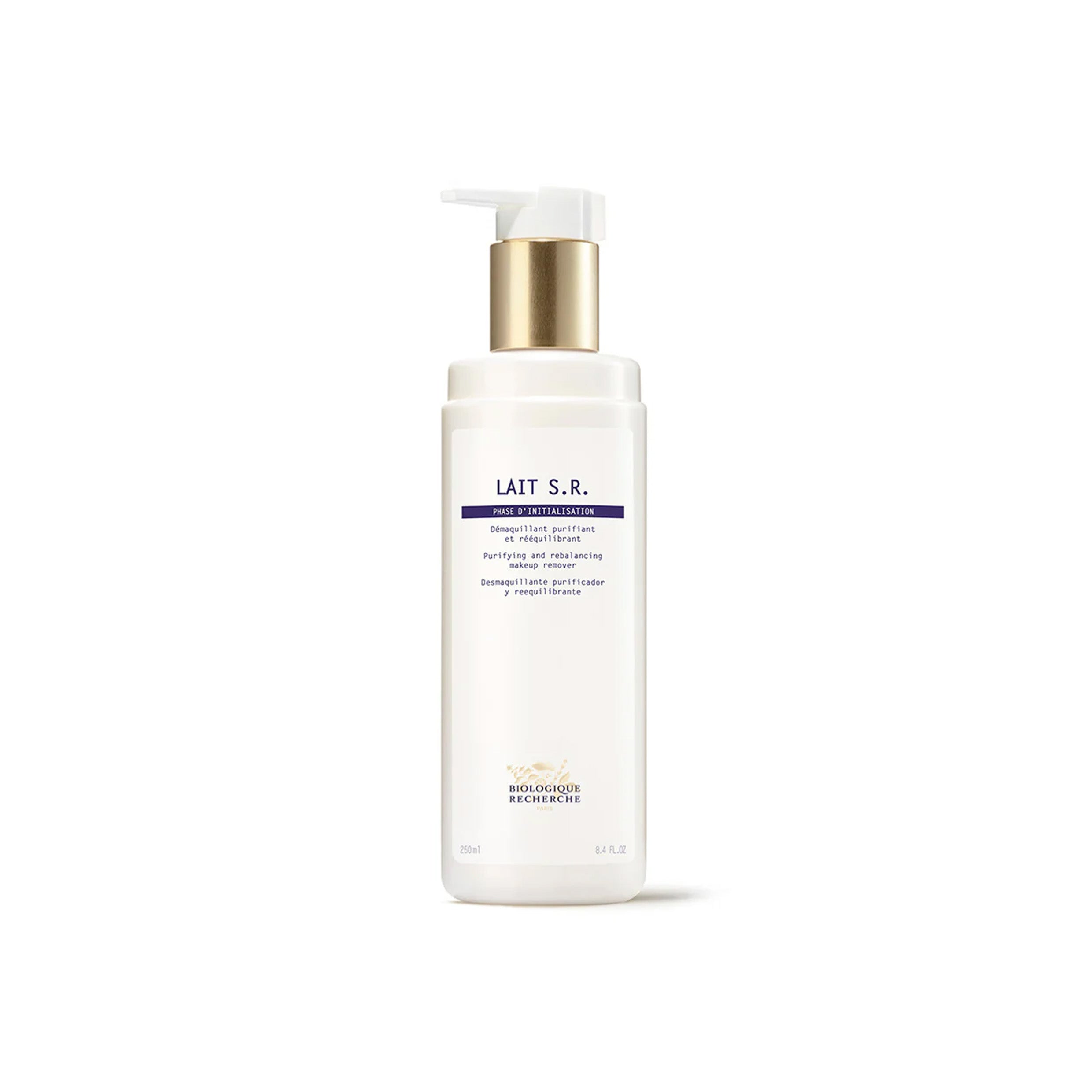 A pump bottle of Biologique Recherche Lait S.R