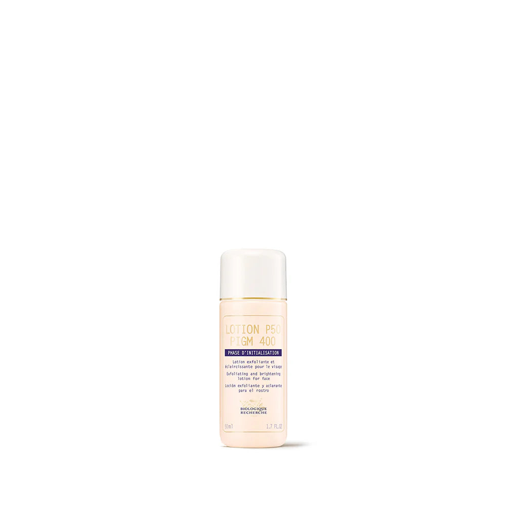 A Biologique Recherche Lotion P50 Lotion bottle on a white background