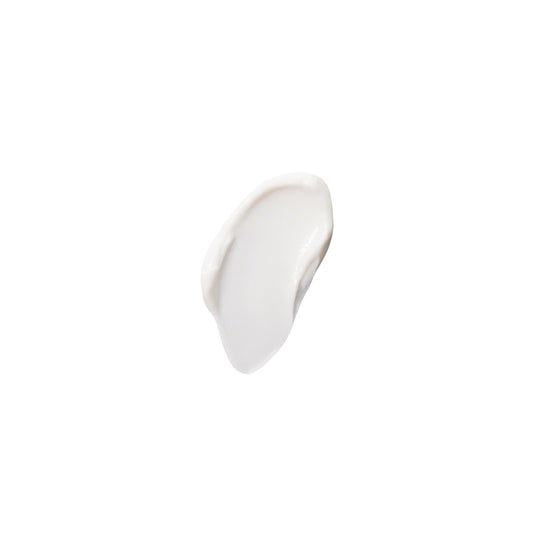 White product swatch of cream on a white background