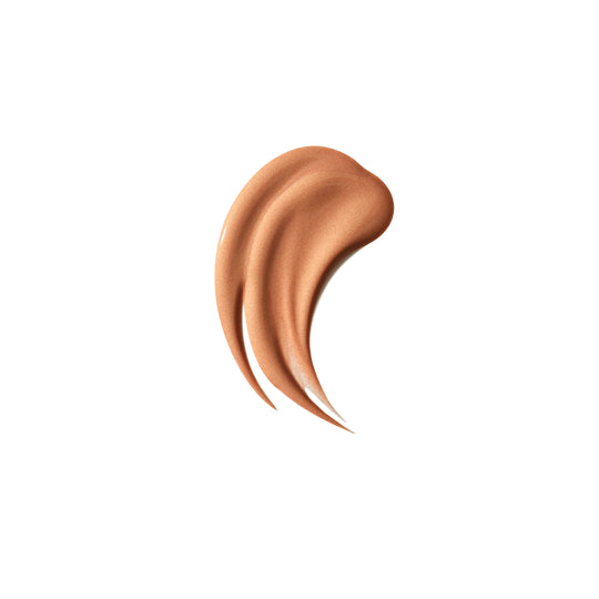 Textural make up swatch showing golden primer for the face